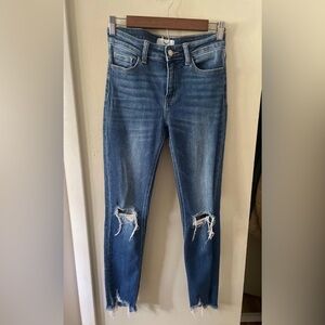 Classic Blue Distressed Skinny Jeans